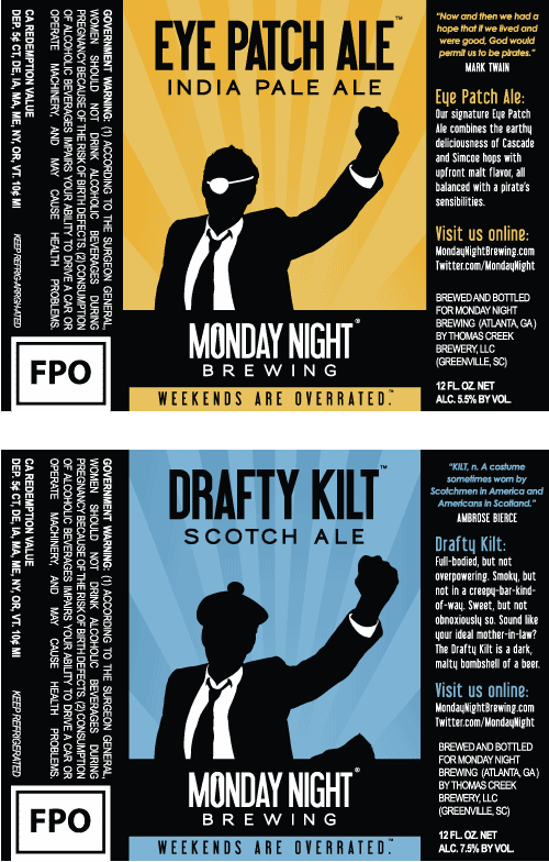 Federal label approval for Eye Patch Ale and Drafty Kilt